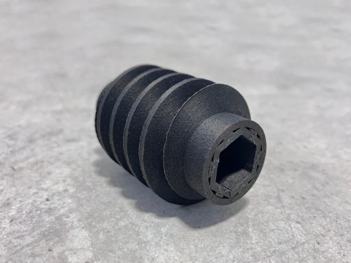 schwarze, 3D-gedruckte Antriebsschnecke 